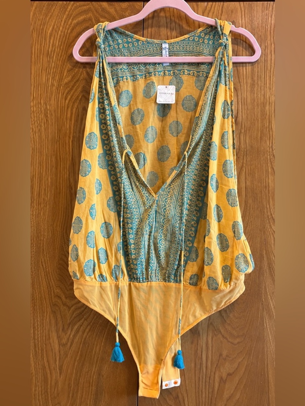 NWT Free People Intimately Soul of the Sun Bodysuit Clementine XL
